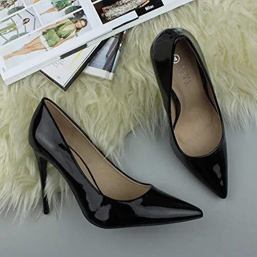 Ajvani high Heel Stiletto Smart Work Evening Pointed Court Shoes Size