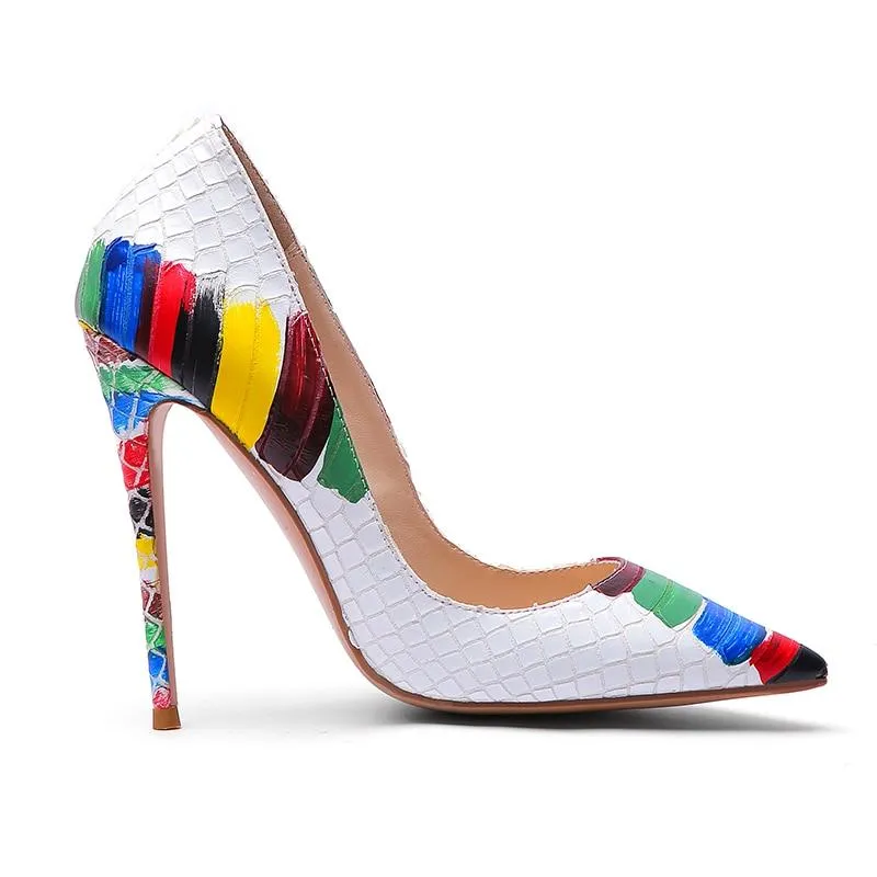 Artistic Multi-Color Exotic Stiletto Heels