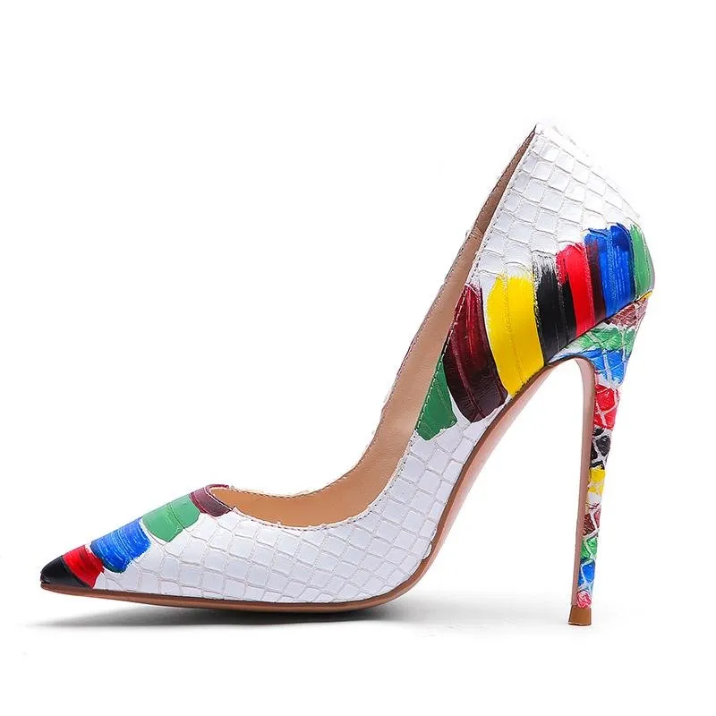 Artistic Multi-Color Exotic Stiletto Heels