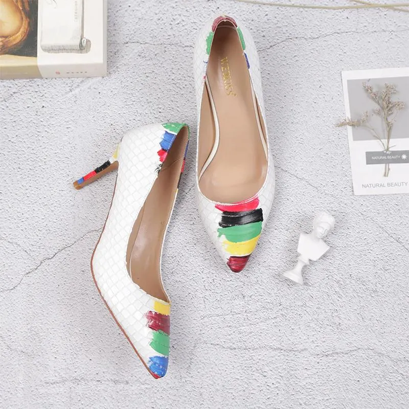 Artistic Multi-Color Exotic Stiletto Heels