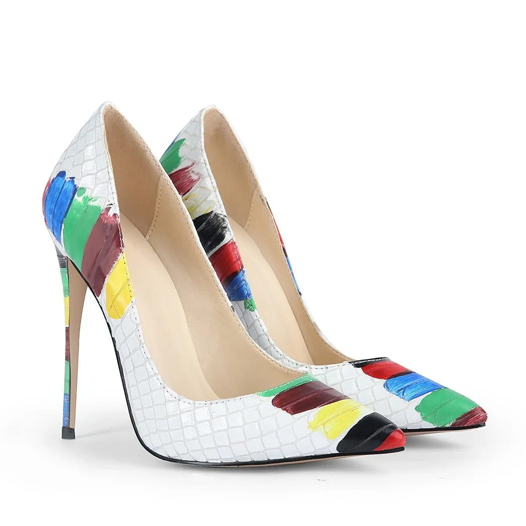 Artistic Multi-Color Exotic Stiletto Heels