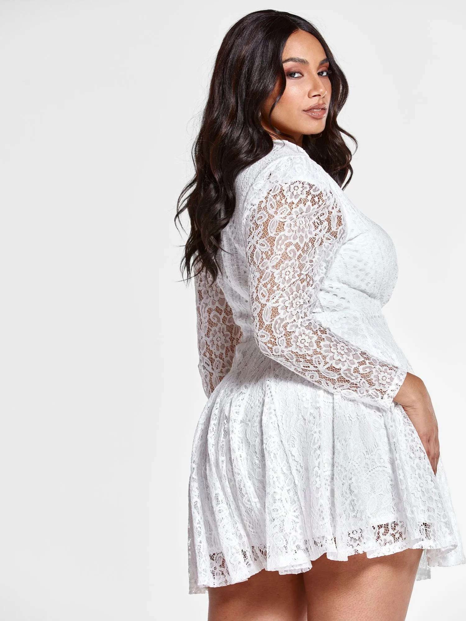 Bethany Twist Front Lace Dress