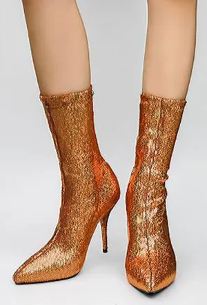 BEVA - SEQUINS SOCK BOOTS