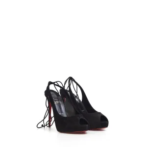 Black Suede Lace Up NVP 120 Pumps