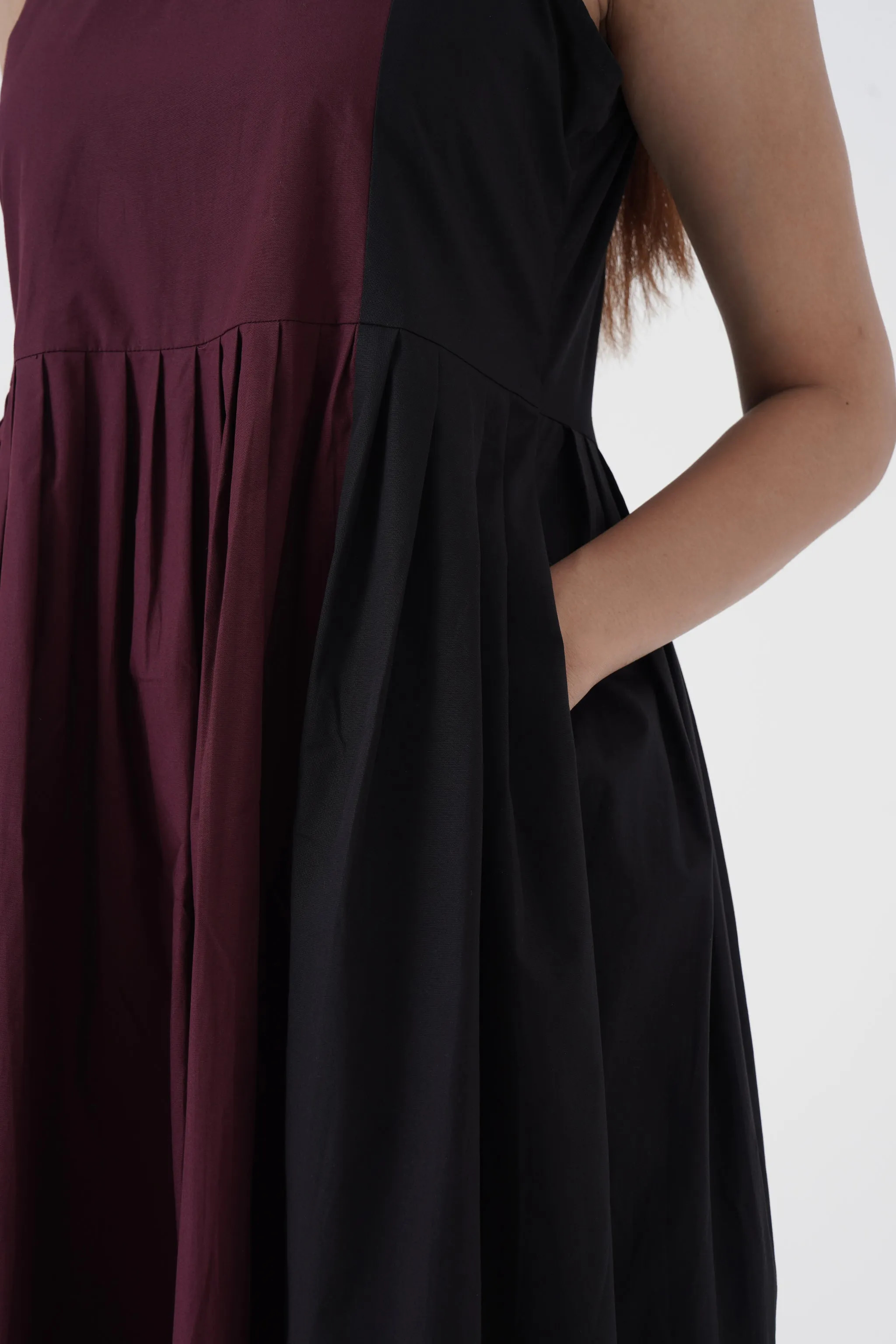 Bustling Soul - Back strap Tier Dress - Wine