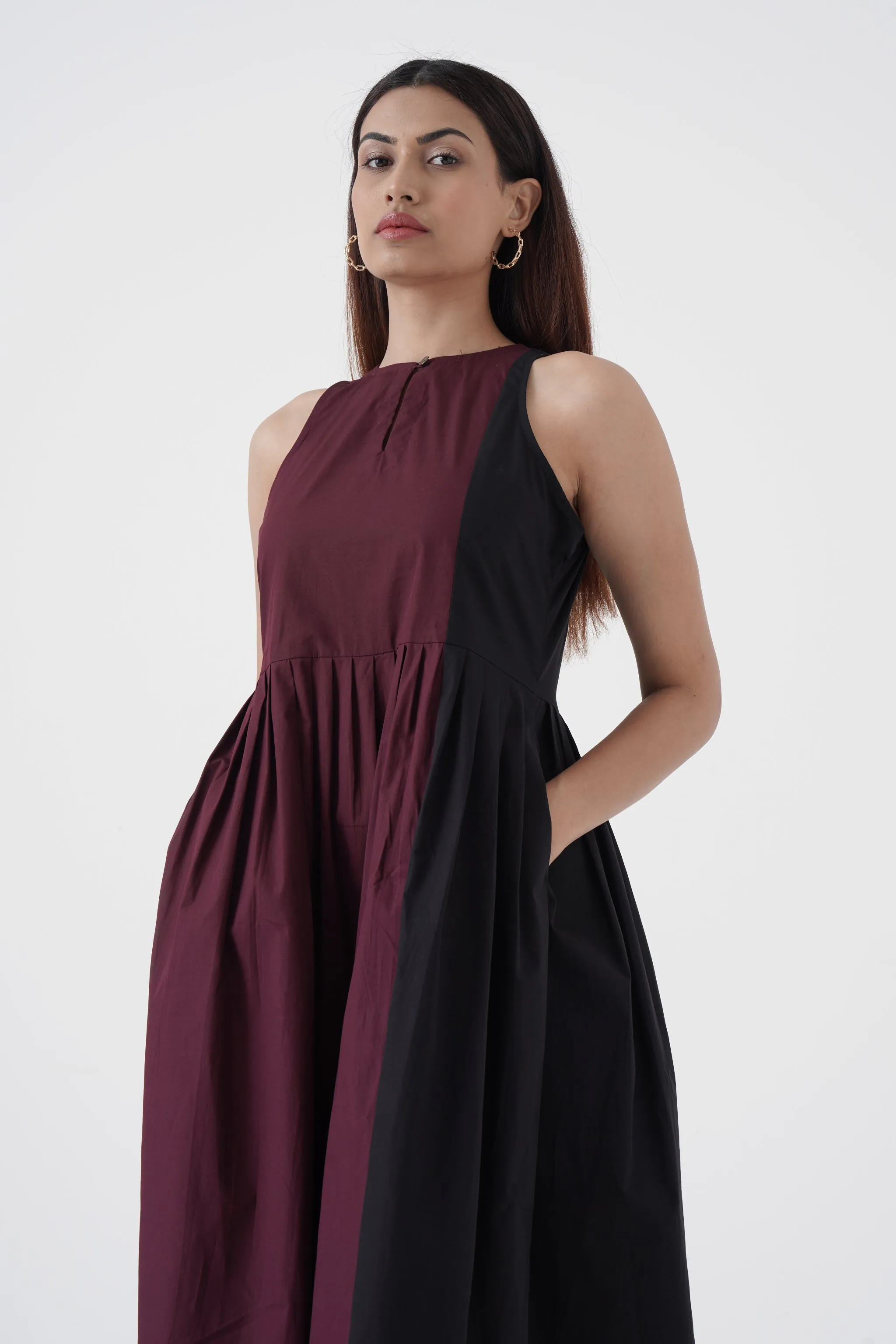 Bustling Soul - Back strap Tier Dress - Wine