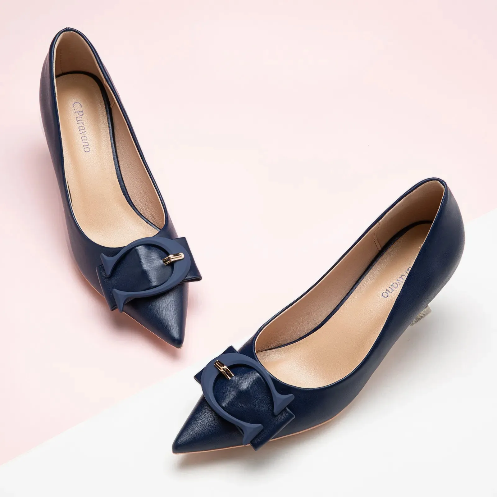 C Buckle Pointed Toe Pumps (Olivia)