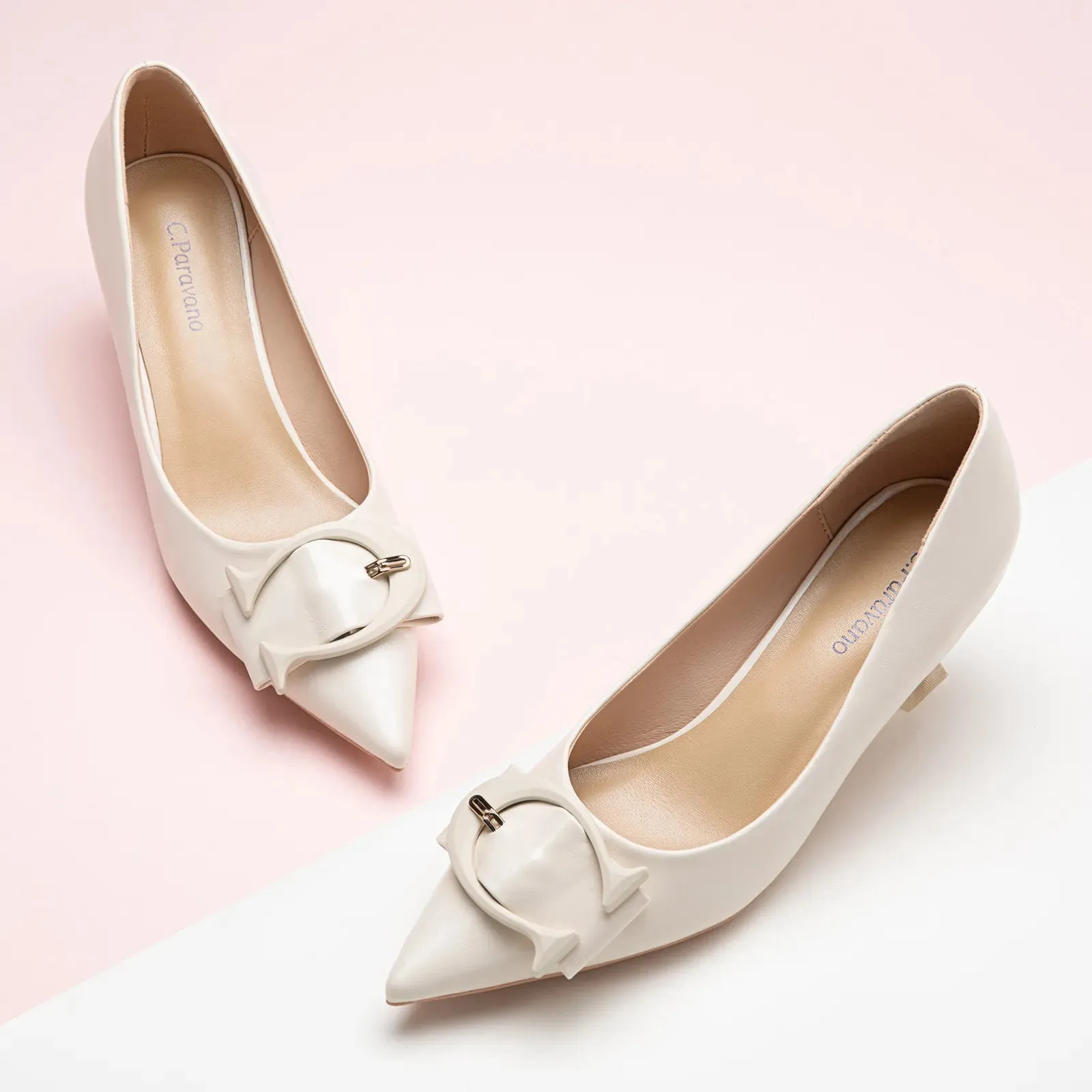 C Buckle Pointed Toe Pumps (Olivia)