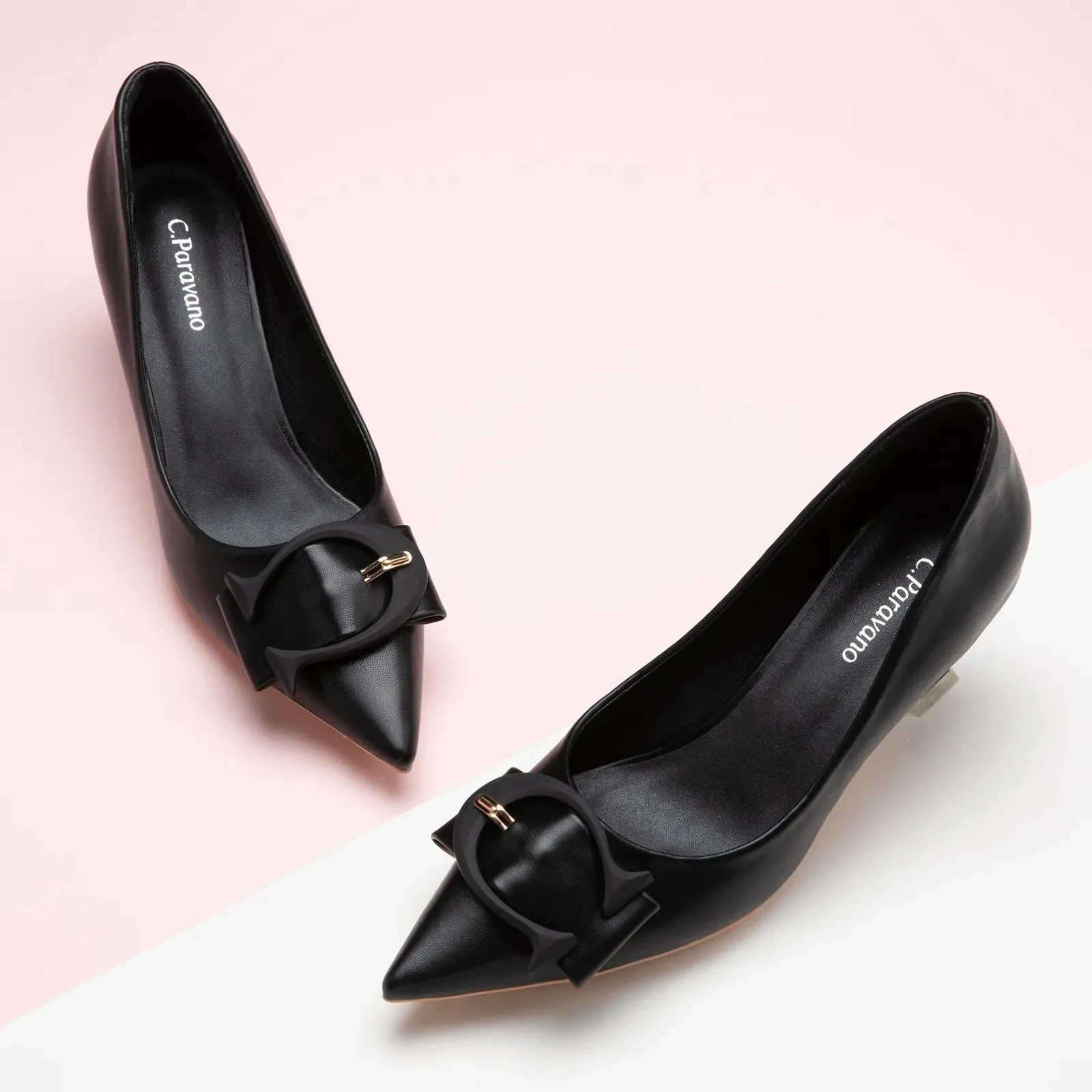 C Buckle Pointed Toe Pumps (Olivia)