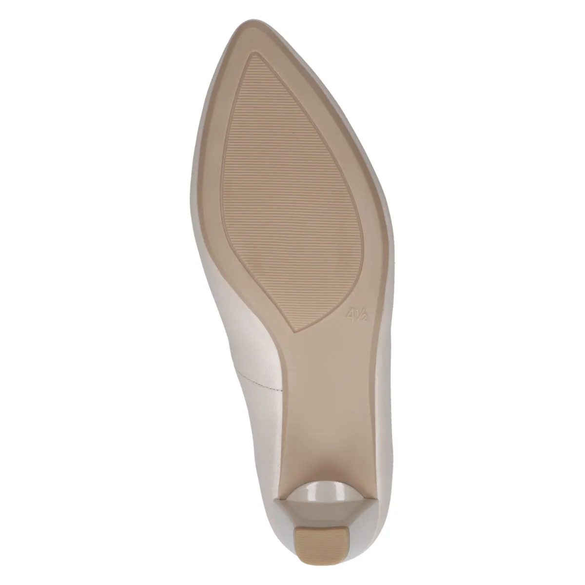 Caprice Elegant Cream Heel Shoes with Scalloped Edge