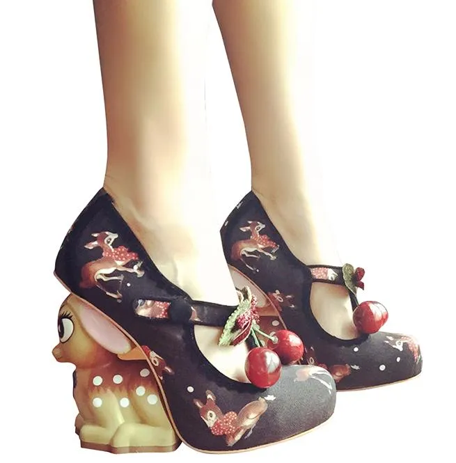 Cherry Deer Pumps