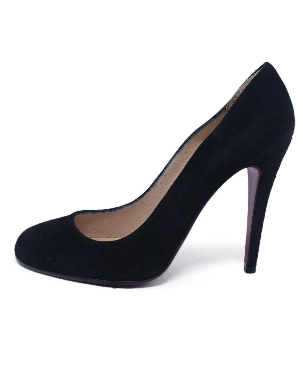 Christian Louboutin Black Suede Heels sz 8.5