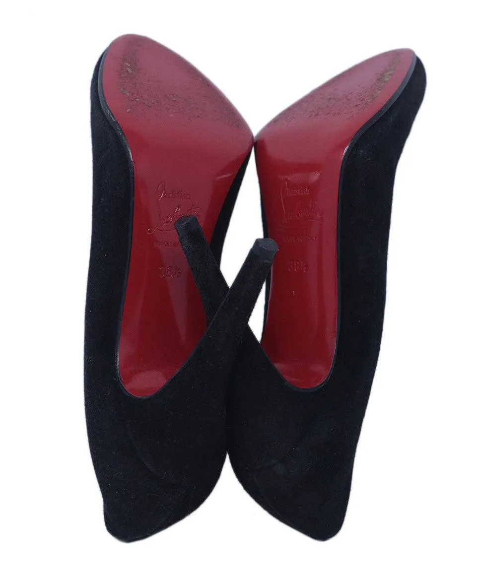 Christian Louboutin Black Suede Heels sz 8.5