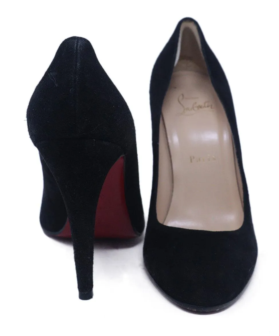 Christian Louboutin Black Suede Heels sz 8.5