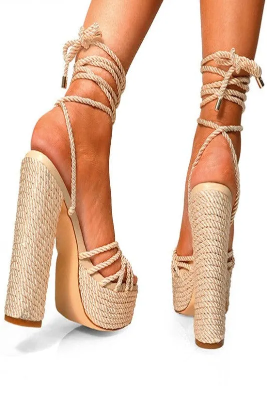 Chunky Rope Heel with Rope Laces