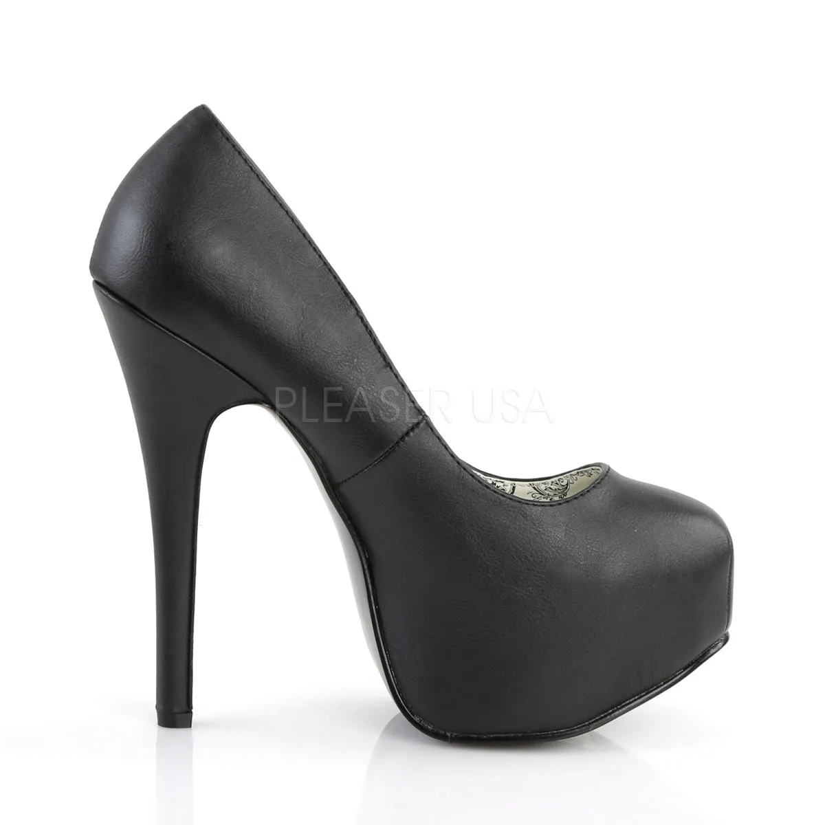 Concealed Platform Pumps Black PU Teeze-06