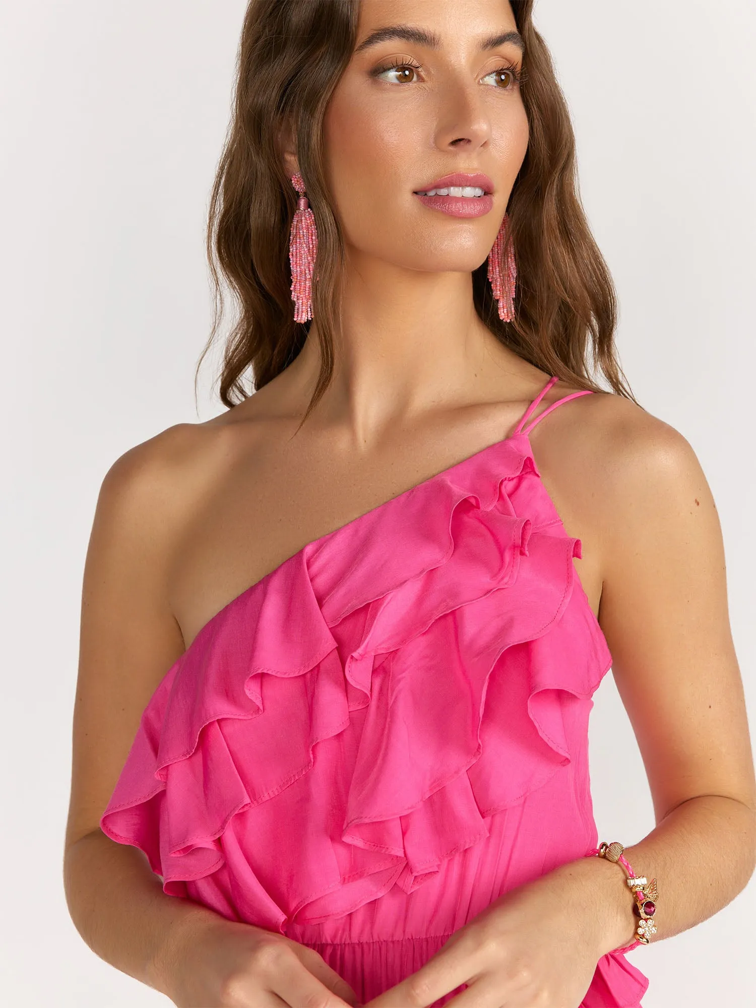 Do   Be Ruffle Tiered Pleated Asymmetric Sleeveless Dress - Brands We Love