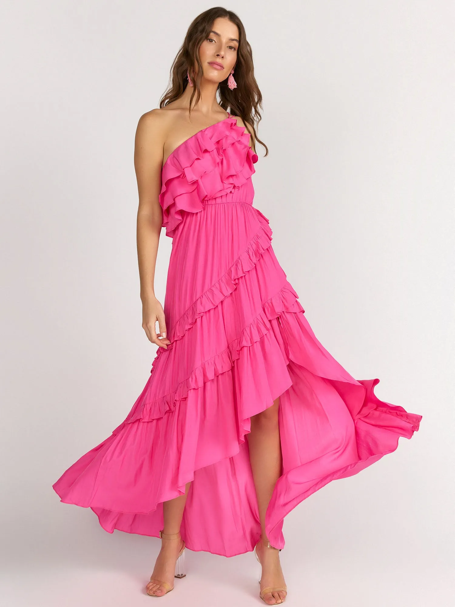 Do   Be Ruffle Tiered Pleated Asymmetric Sleeveless Dress - Brands We Love