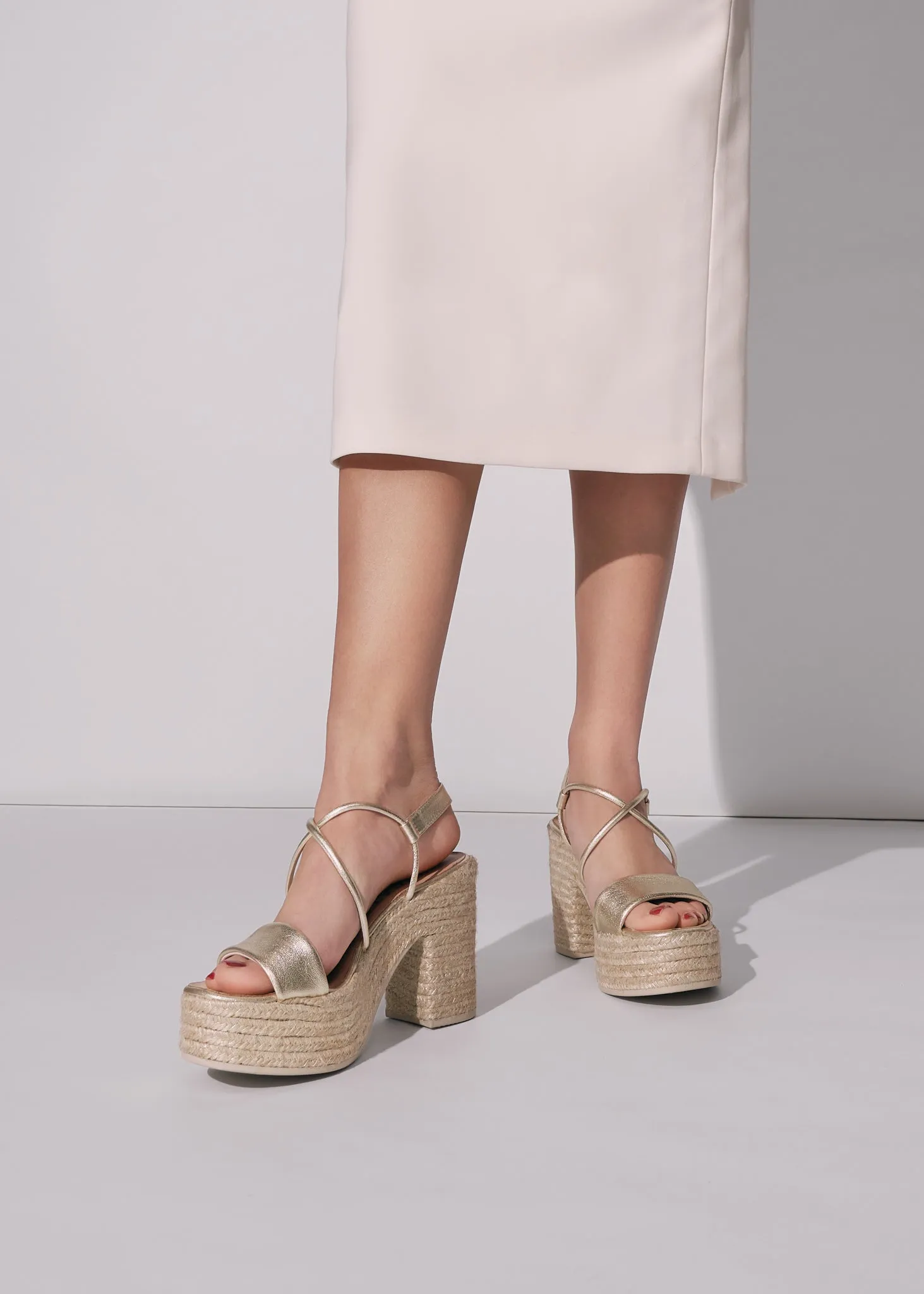 Elia Leather Espadrille Sandal Heels