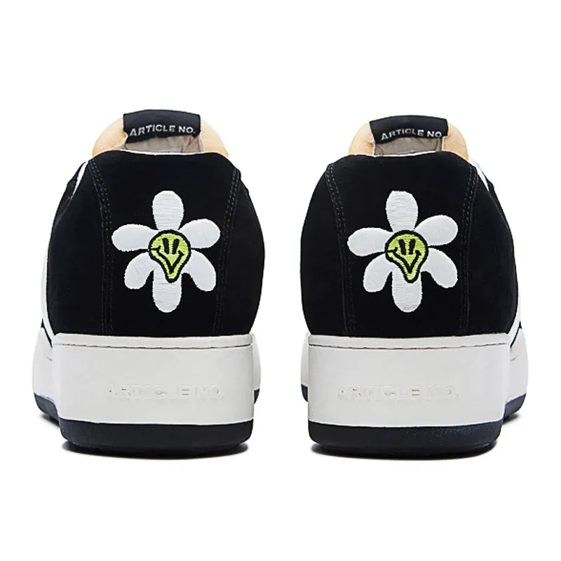 Embroidered Burger Skate Lo-top - Black and White