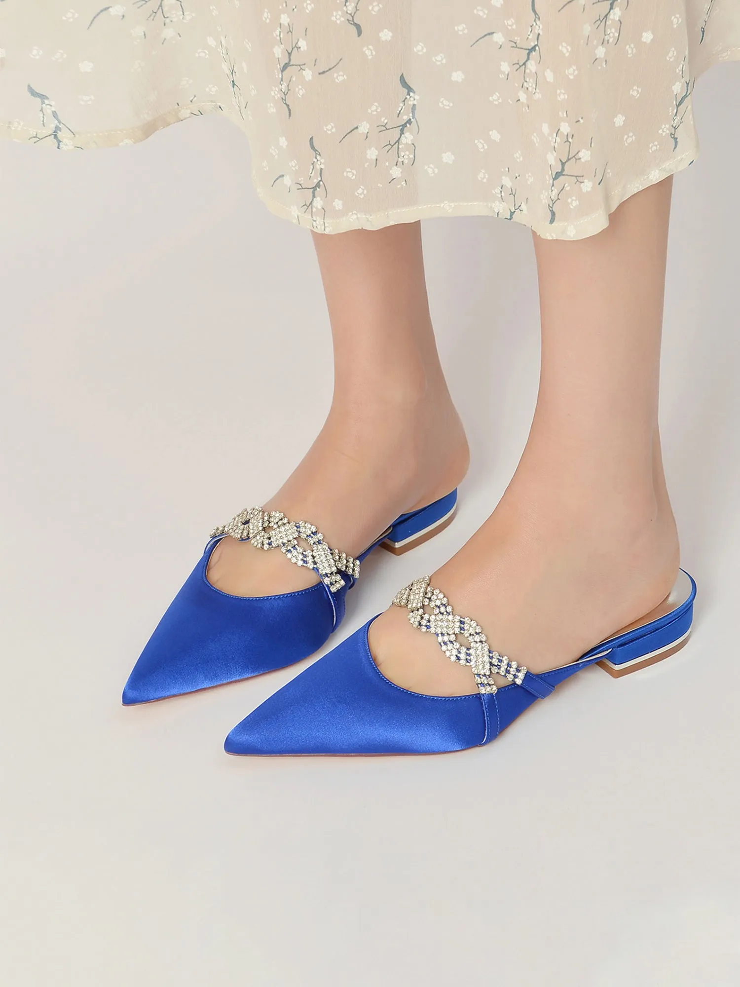 Glitter Crystal Embellished Kitten Sandals