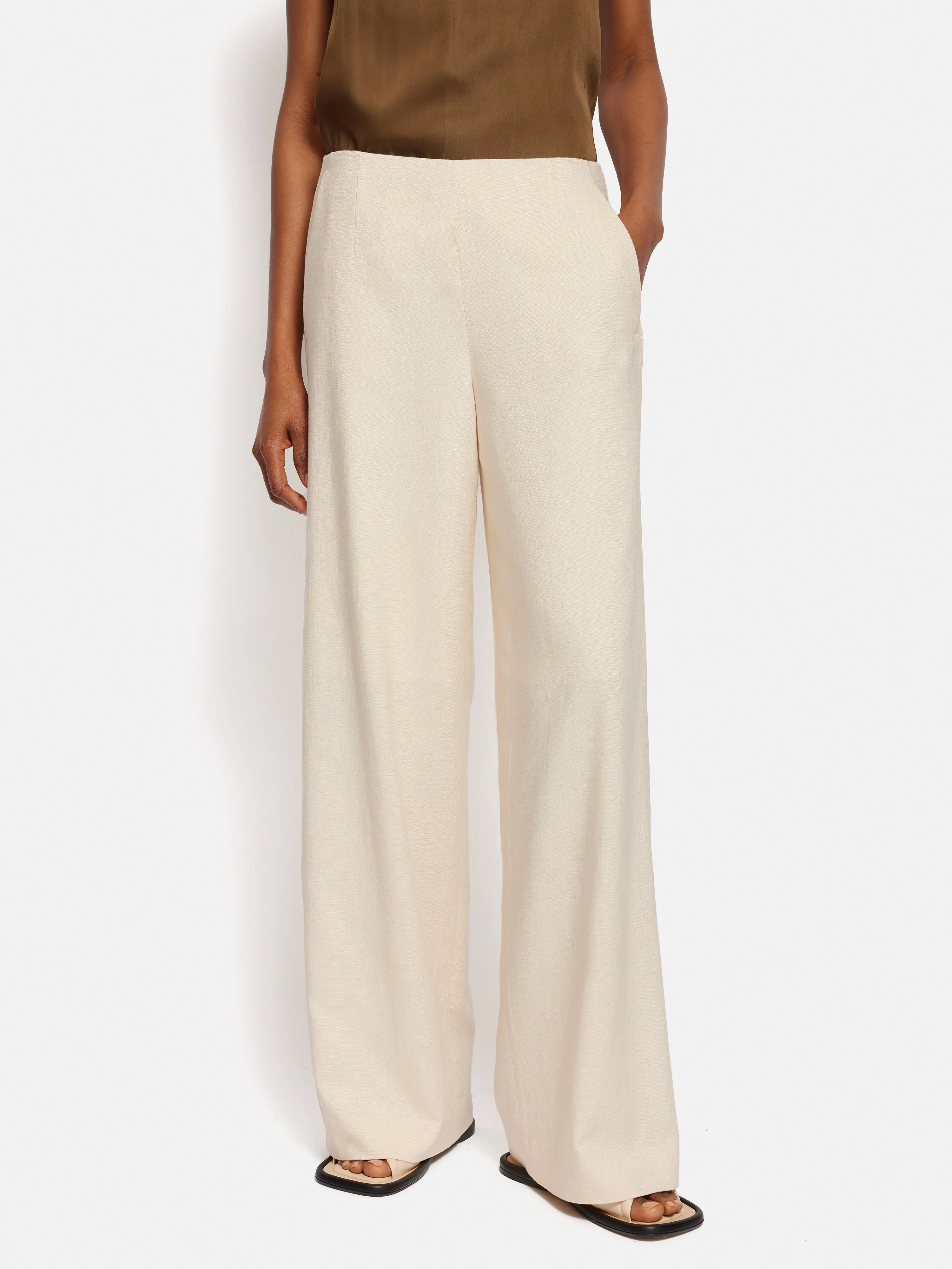 Hopsack Tux Trouser | Cream