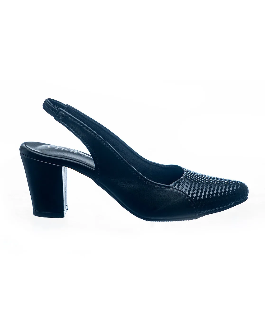 Jet-black Sling Back Block Heels for Women