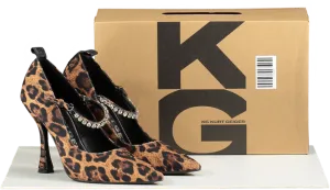 KG Kurt Geiger Leopard Print Aiden Bling Court Heels EU 38 UK 5