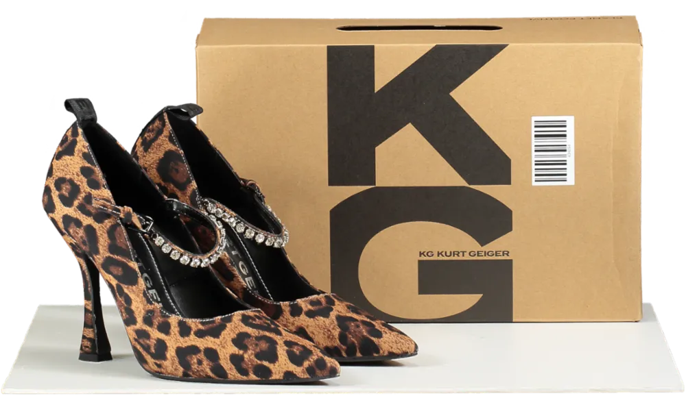 KG Kurt Geiger Leopard Print Aiden Bling Court Heels EU 38 UK 5