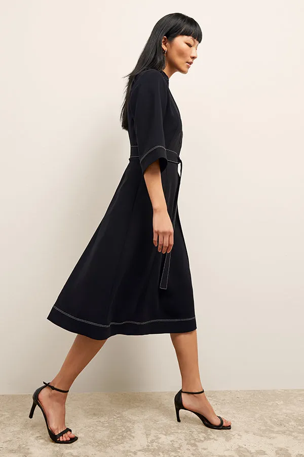 Lauleh Dress - Everyday Crepe :: Black