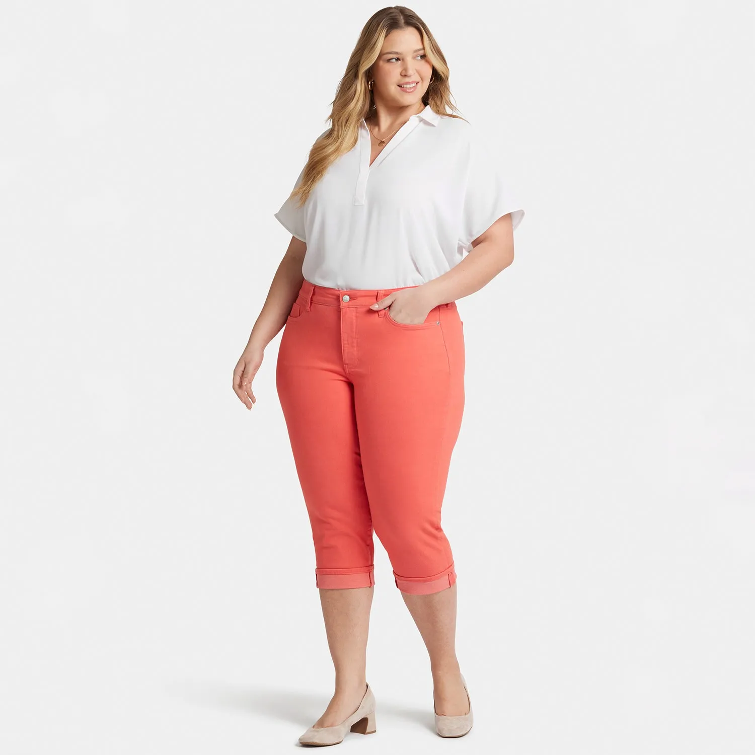 Marilyn Straight Crop Jeans In Plus Size - Fruit Punch