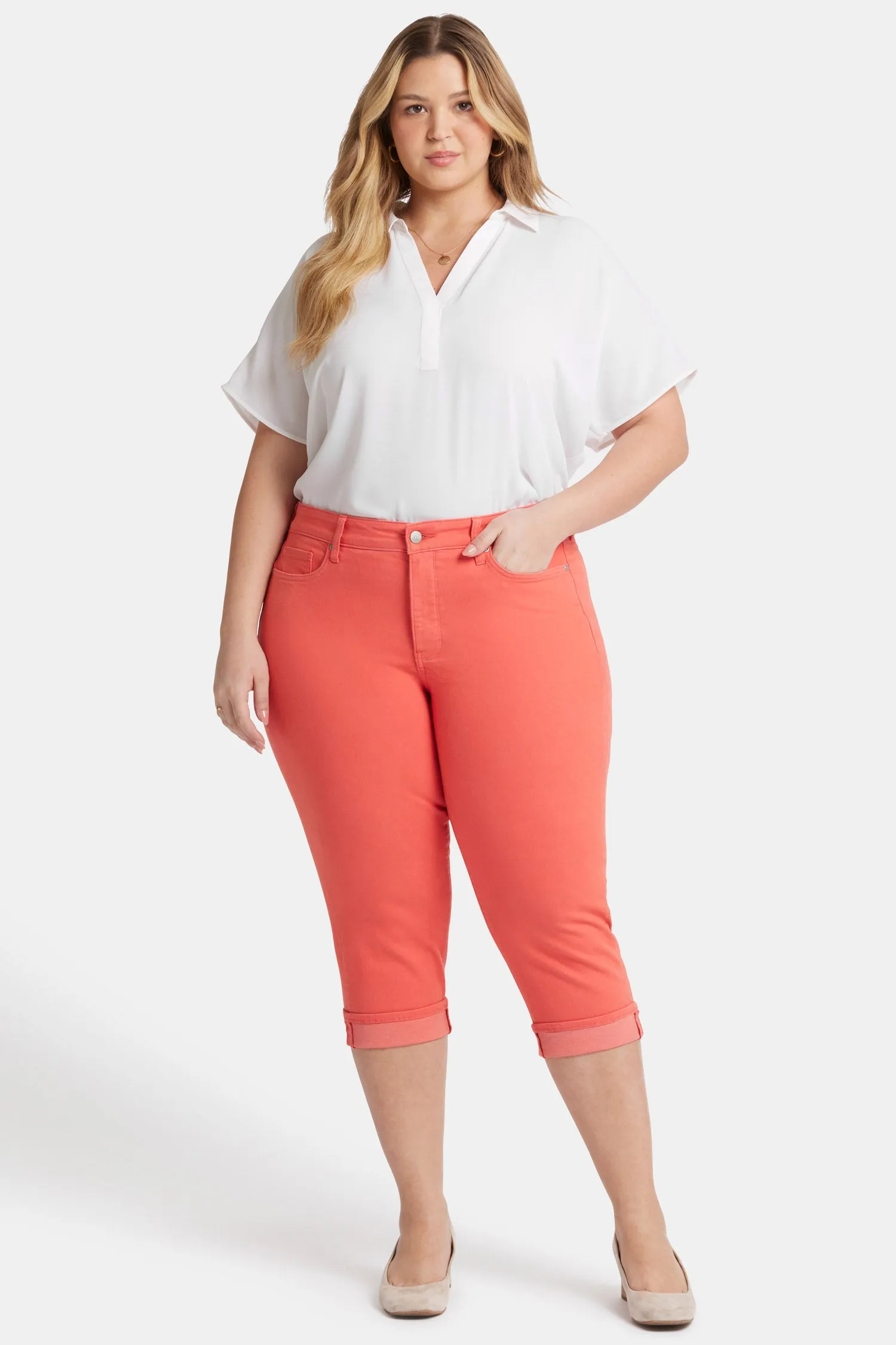 Marilyn Straight Crop Jeans In Plus Size - Fruit Punch