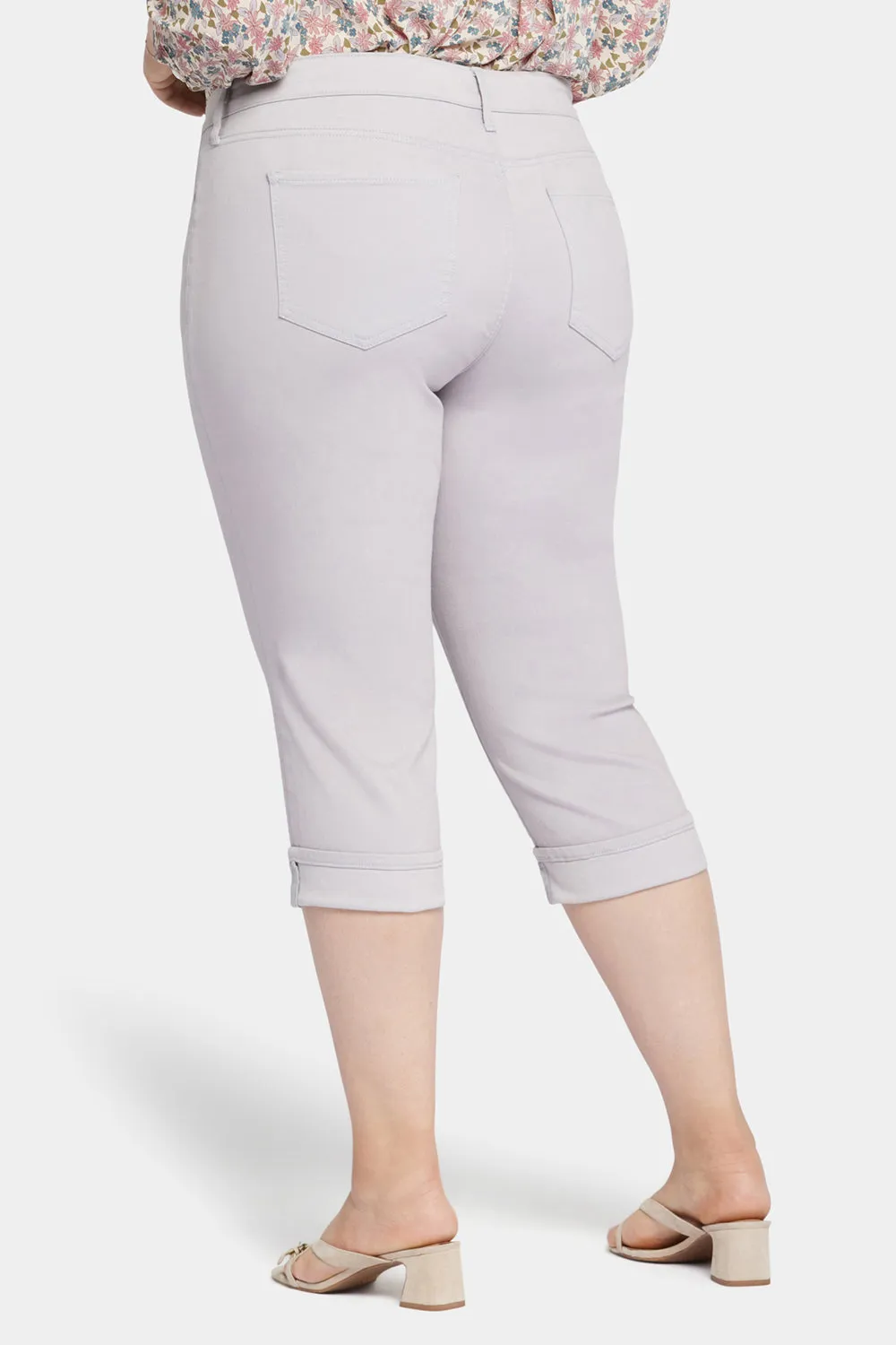 Marilyn Straight Crop Jeans In Plus Size - Pearl Grey