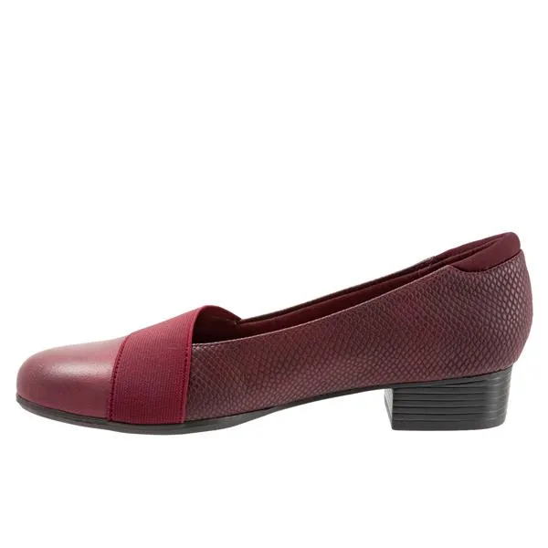 Melinda Burgundy Slip-on Leather Shoes