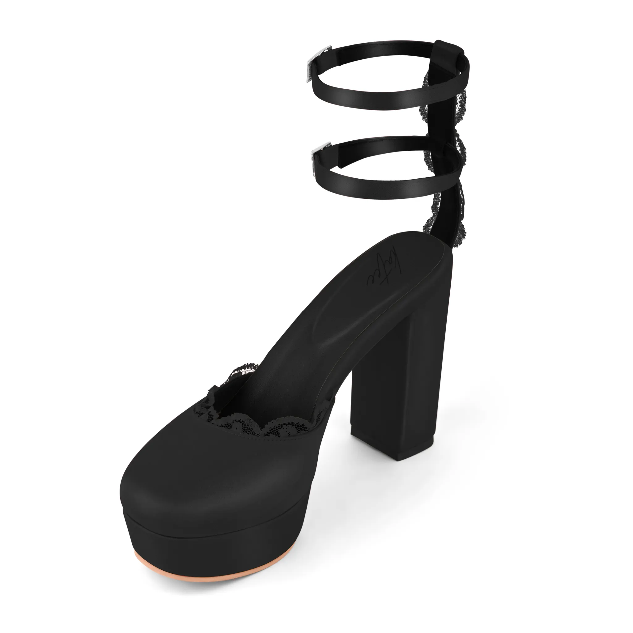 MISTICA BLACK PLATFORM HEELS