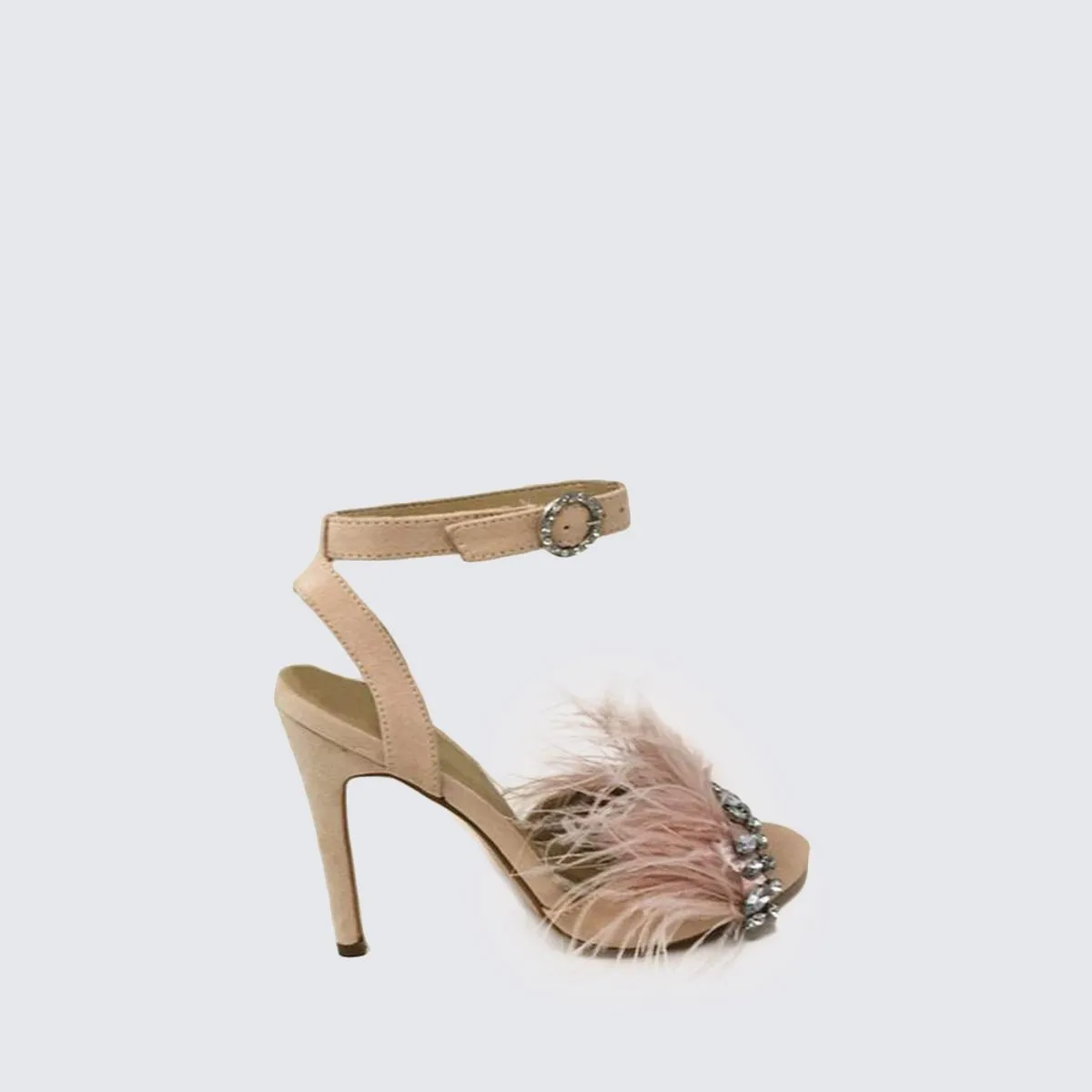 Nanda Anklestrap Feathered Diamante Sandal