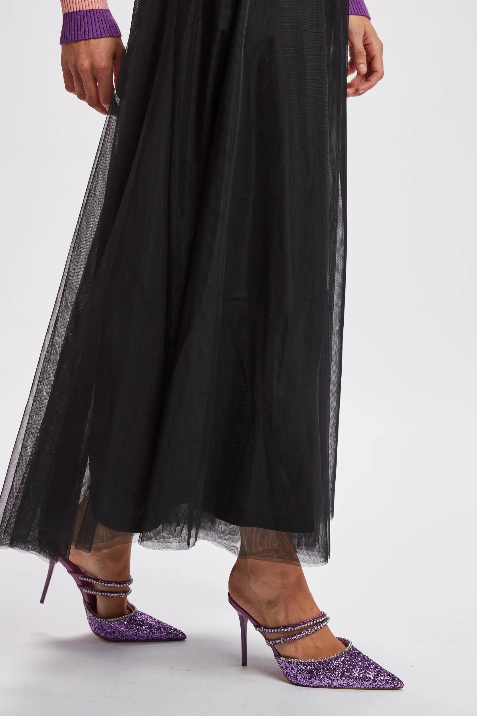 Numph Maxi Tulle Skirt Black