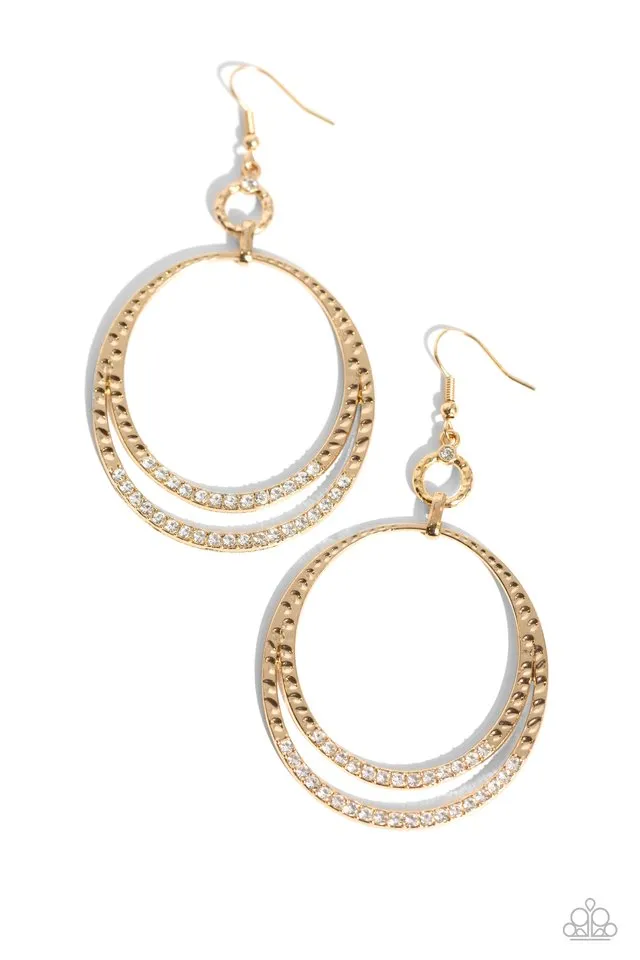 Paparazzi Earring ~ Spin Your HEELS - Gold