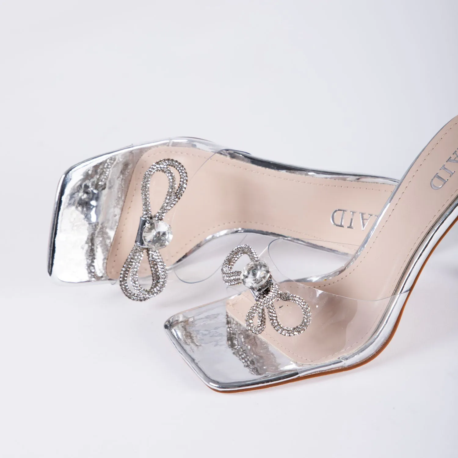 RAID Ediva Heeled Mule in Silver