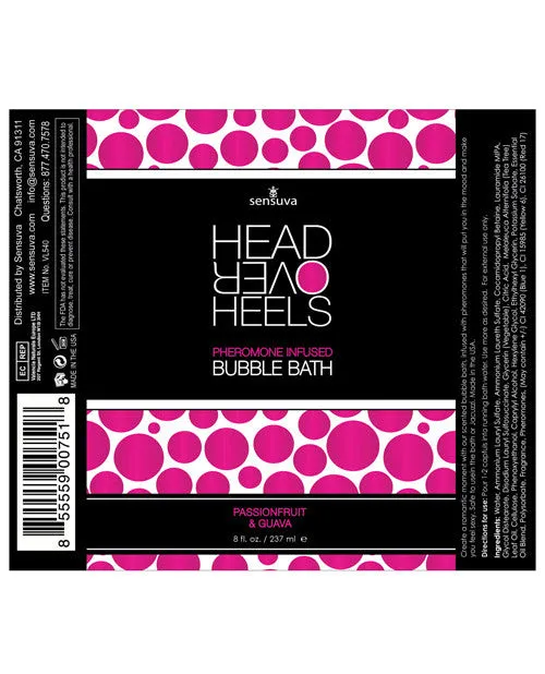 Sensuva Head Over Heels Bubble Bath - 8 Oz Passion Fruit-guava