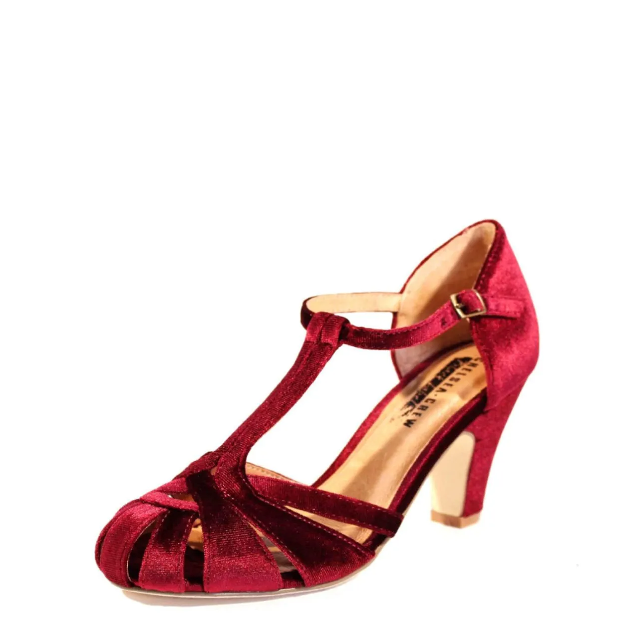 Sergi Velvet T-Strap Heels