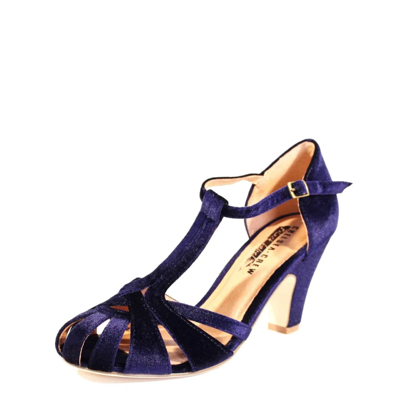 Sergi Velvet T-Strap Heels