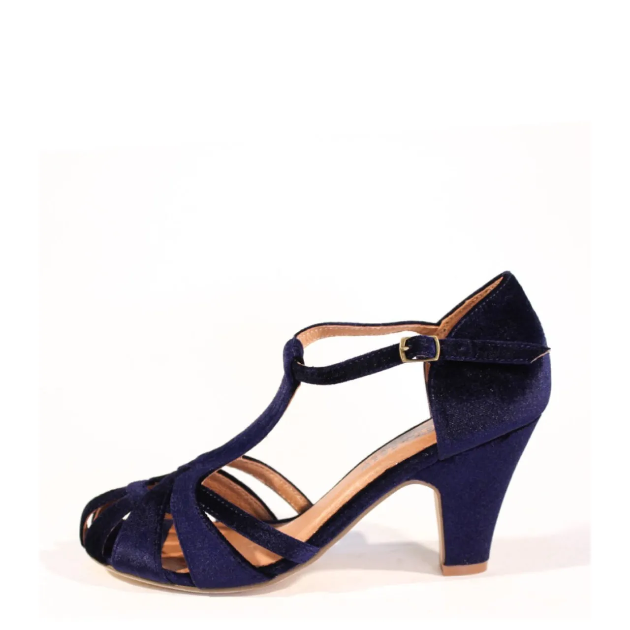 Sergi Velvet T-Strap Heels