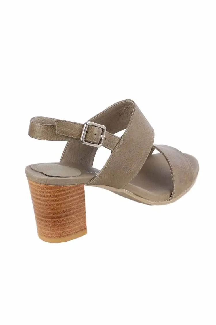 Shivani Leather Sandal in Khaki | FINAL SALE