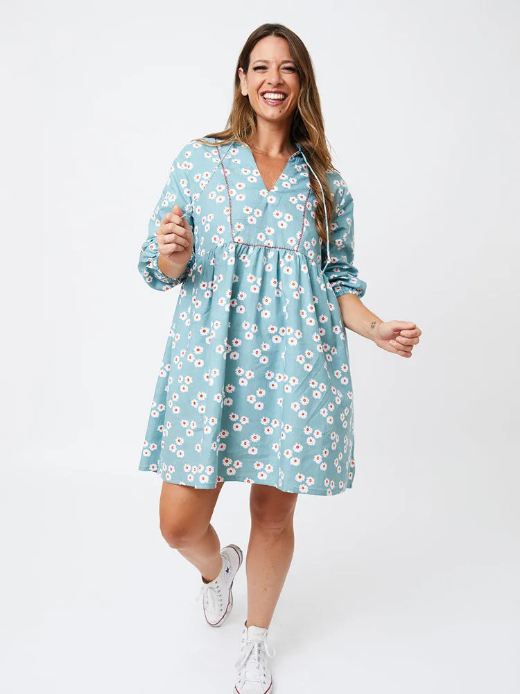 Sohla Mini Dress - Floral Trio Slate