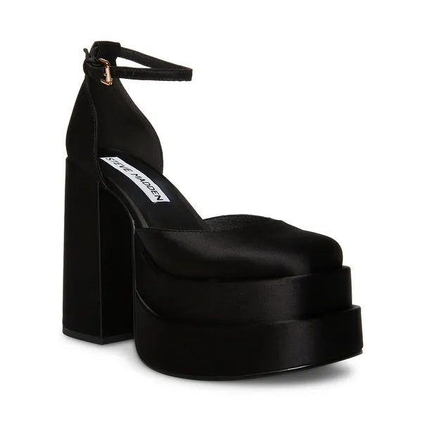 Steve Madden - Charlize Satin Platform Mary Jane Heels - Black