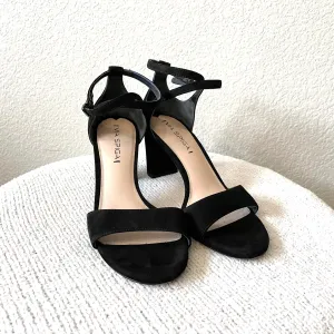 Suede Ankle Wrap Heels