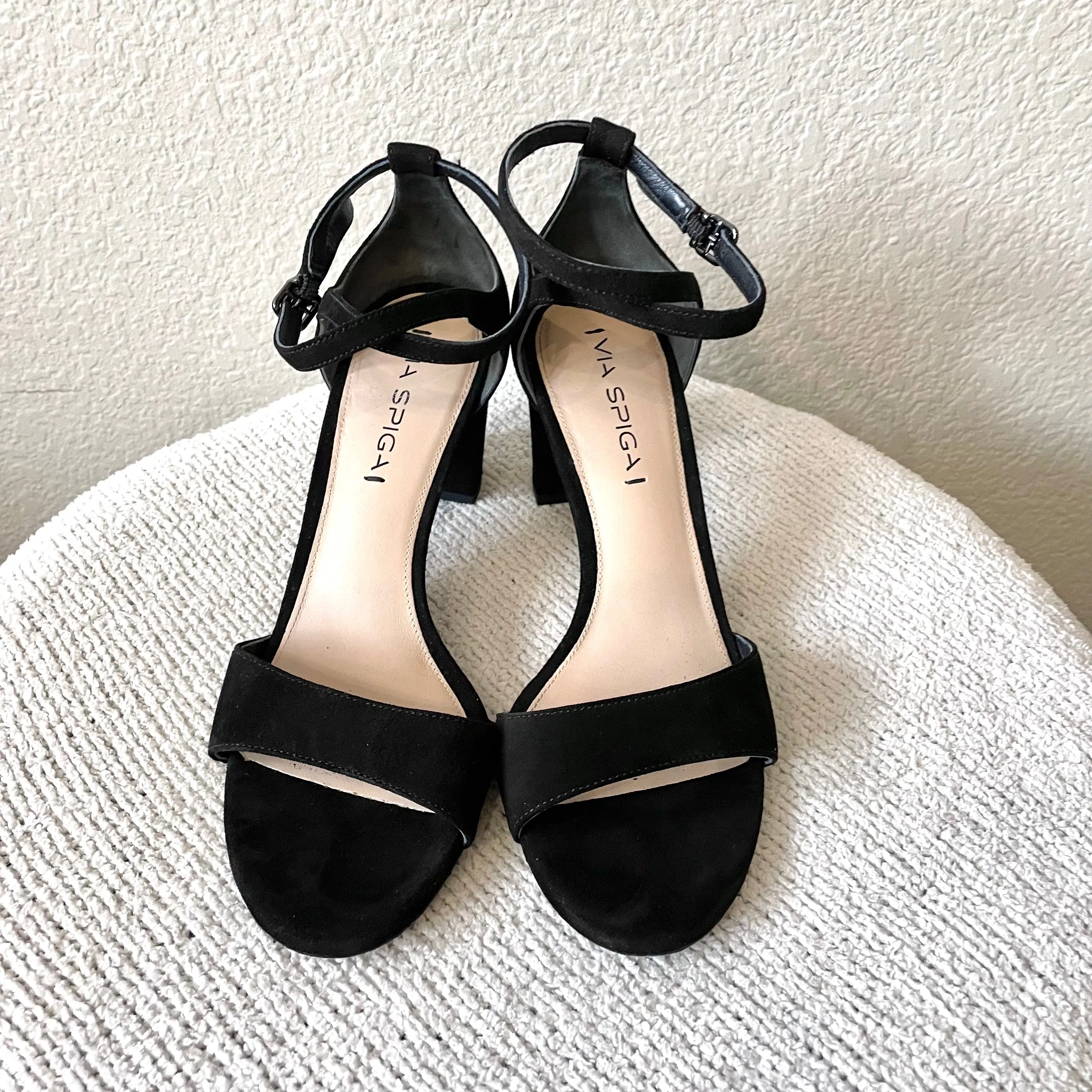 Suede Ankle Wrap Heels