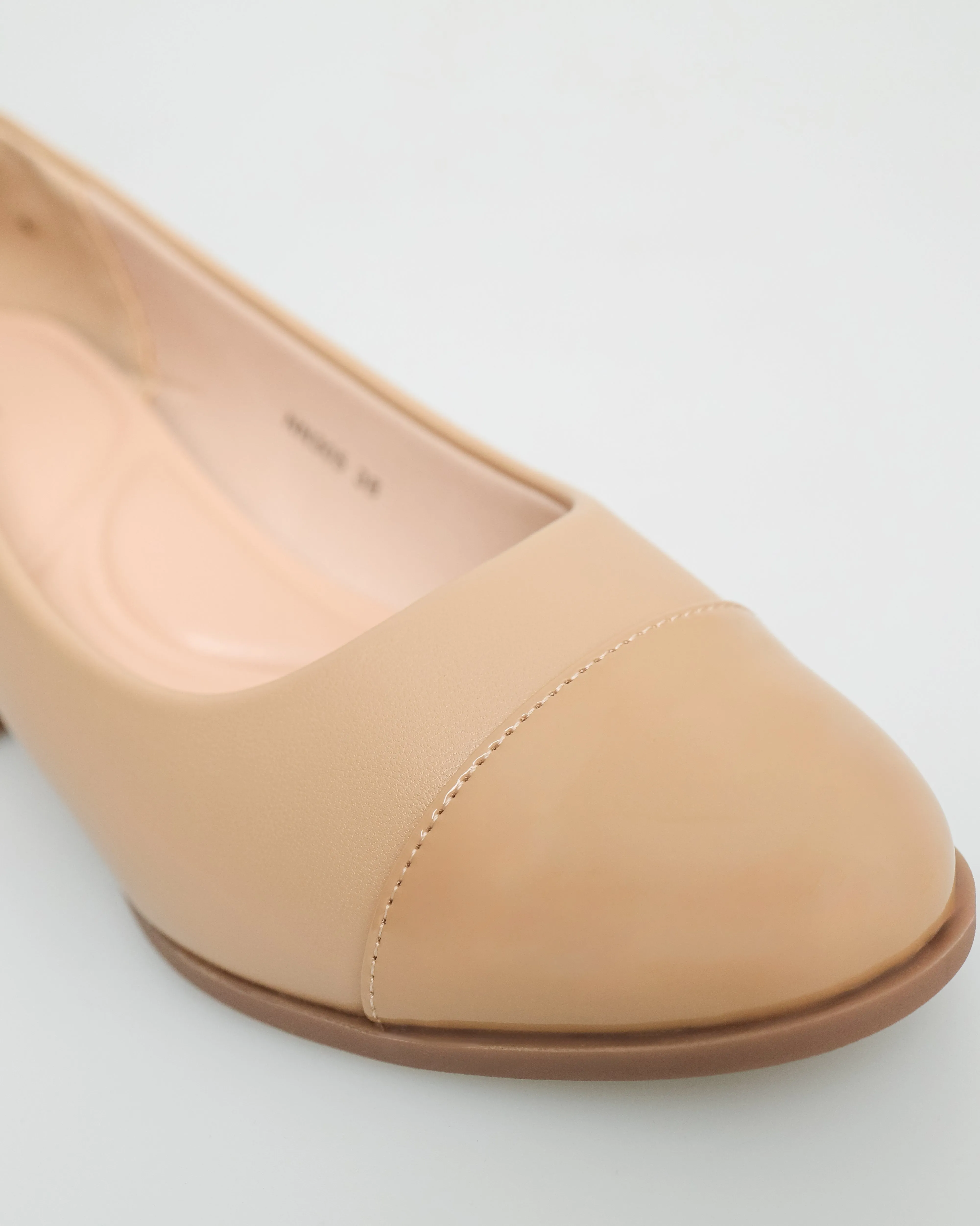 Tomaz NN305 Ladies Glossy Point Formal Heels (Beige)