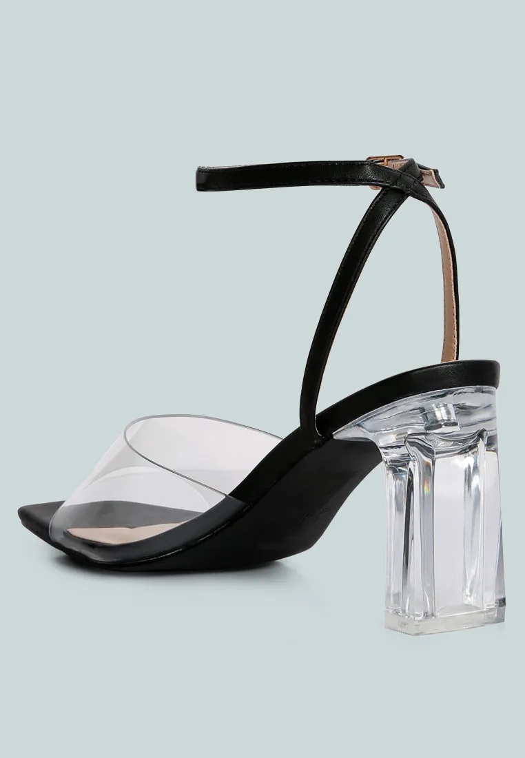 Twinkle Clear Block Heel Sandal